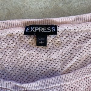 Express Light Pink Knit Mesh Sweater